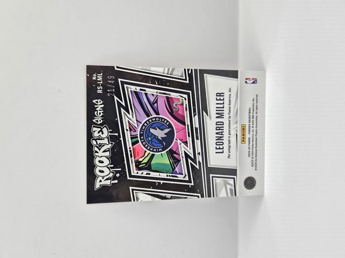 2023-24 Panini Phoenix Basketball Leonard Miller ''Rookie Signs'' /49 No.RS-LML
