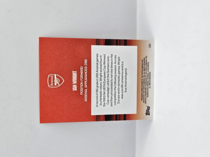 2024 Topps Arsenal Ian Wright ''North London'' Cracked ice No.35