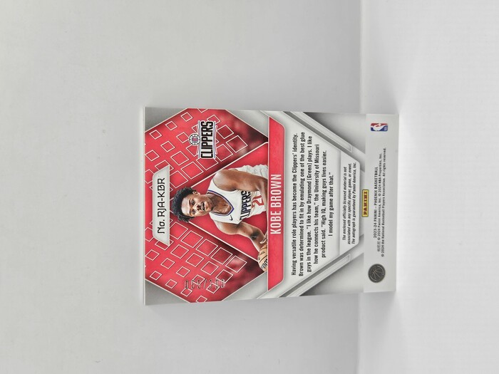 2023-24 Panini Phoenix Basketball Kobe Brown Rookie jersey autograph /199  No.RJA-KBR