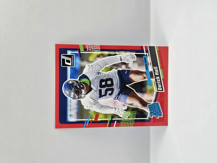 2023 Panini Donruss Football Derick Hall Red Press Proof Rated rookie No.388