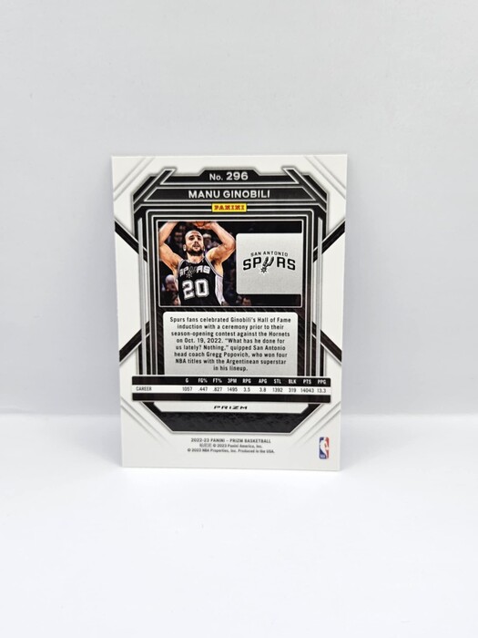 2022-23 Panini Prizm basketball Manu Ginobili silver No.296