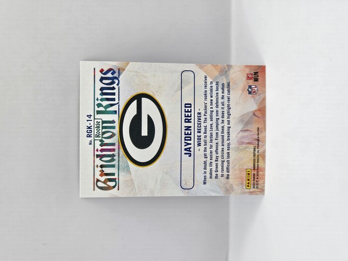 2023 Panini Donruss Football Jayden Reed ''Gridiron Kings'' Rookie No.RGK-14
