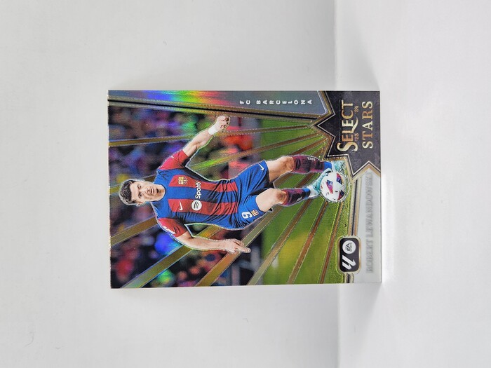 2023-24 Panini Select La Liga Soccer Robert Lewandowski ''Select Stars'' Prizm No.23