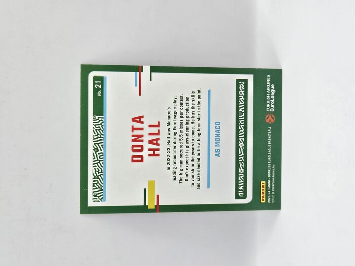 2023-24 Panini euroleague Donruss Donta Hall holo lazer /149 No.21