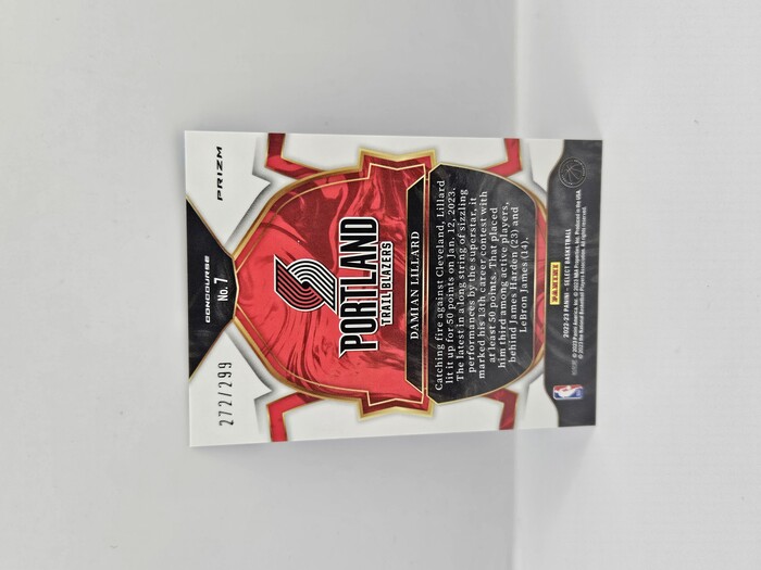 2022-23 Panini Select Basketball Damian Lillard light blue /299 Concourse No.7