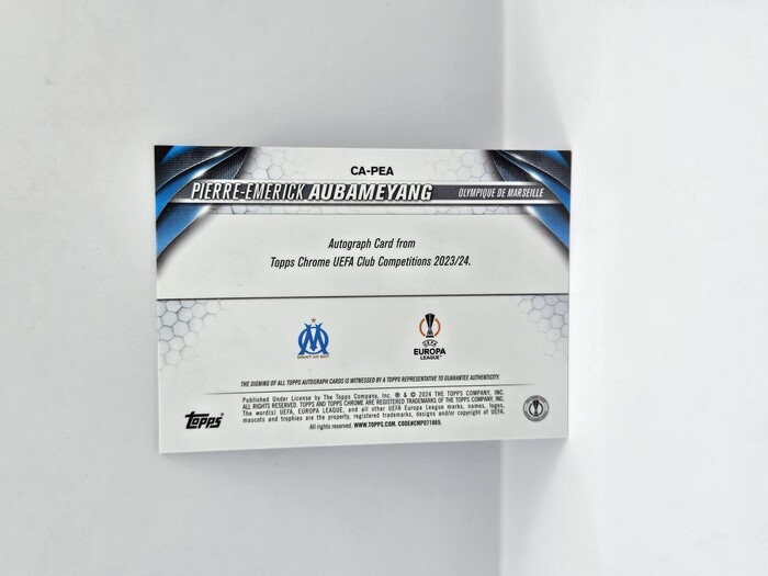 2024 Topps Chrome Soccer Pierre-Emerick Aubameyang Autograph No.CA-PEA