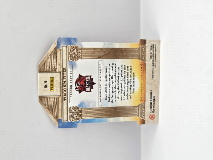 2023-24 Panini Euroleague Crown Royal Tiago Splitter ''Pillars of the Game'' Red /49 No.9