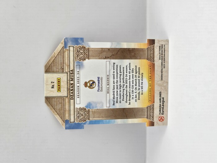 2023-24 Panini Euroleague Crown Royal Dzanan Musa ''Pillars of the game /99 No.2 