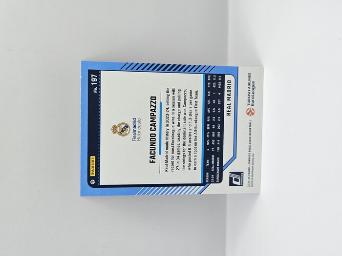 24-25 PANINI DONRUSS EUROLEAGUE REAL MADRID FACUNDO CAMPAZZO 25TH ANNIVERSARY 16/25