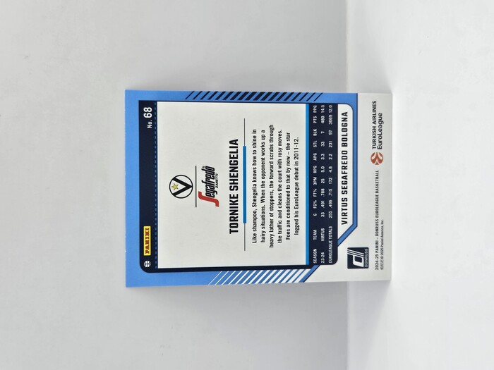 24-25 PANINI DONRUSS  EUROLEAGUE VIRTUS BOLOGNA TORNIKE SHENGELIA PURPLE LASER 48/99