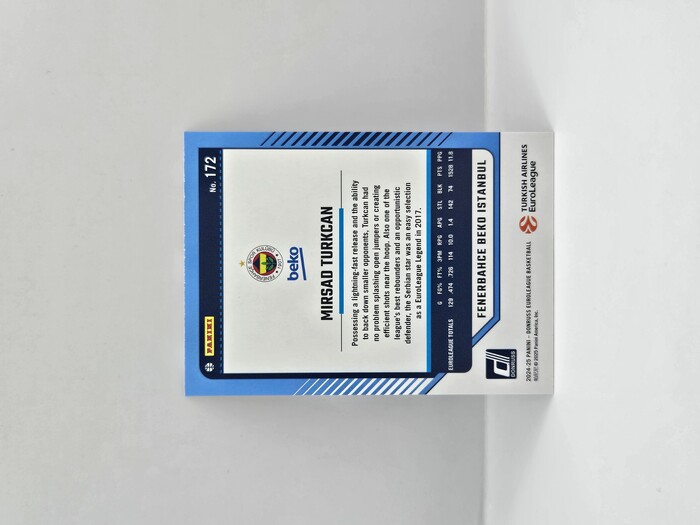 24-25 PANINI DONRUSS EUROLEAGUE FENERBAHCE MIRSAD TURKCAN PURPLE PRESS PROOF 019/275