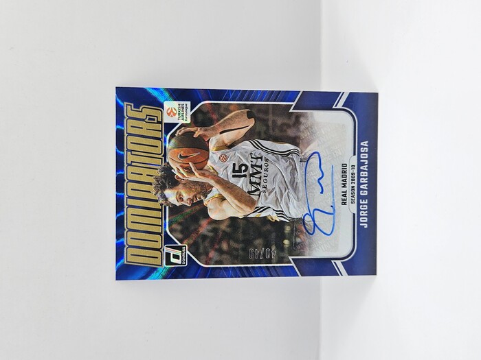24-25 PANINI DONRUSS EUROLEAGUE REAL MADRID JORGE GARBAJOSA BLUE LASER AUTOGRAPH 49/49
