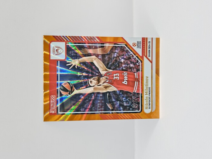 2024-25 PANINI DONRUSS EUROLEAGUE OLYMPIACOS NIKOLA MILUTINOV ORANGE LASER 66/75