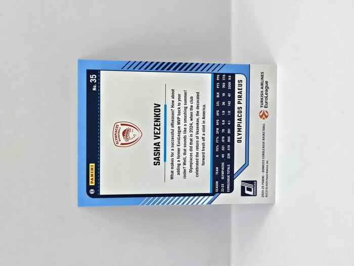 2024-25 PANINI DONRUSS EUROLEAGUE OLYMPIACOS SASHA VEZENKOV SILVER LASER 072/149