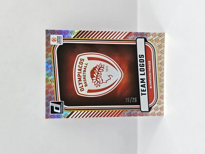 2024-25 PANINI DONRUSS EUROLEAGUE OLYMPIACOS TEAM LOGOS 25TH ANNIVERSARY PARALLEL 15/25