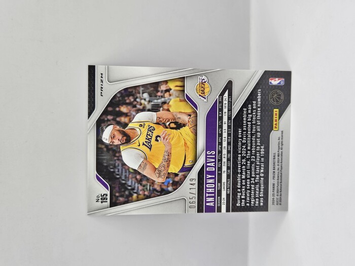 2024-25 PANINI PRIZM ANTHONY DAVIS PURPLE CRACKED ICE 065/149