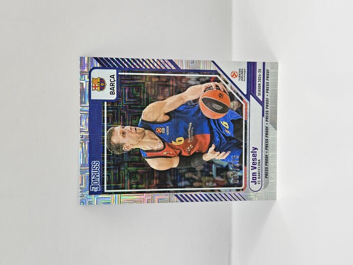 24-25 PANINI DONRUSS EUROLEAGUE BARCELONA JAN VESELY PURPLE PRESS PROOF 001/275