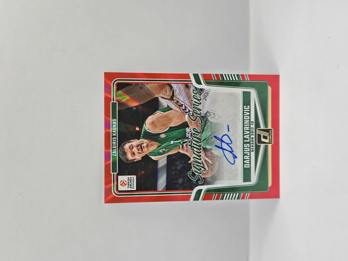 24-25 PANINI DONRUSS EUROLEAGUE ZALGIRIS DARJUS LAVRINOVIC ''SIGNATURE SERIES'' RED LASER 21/99