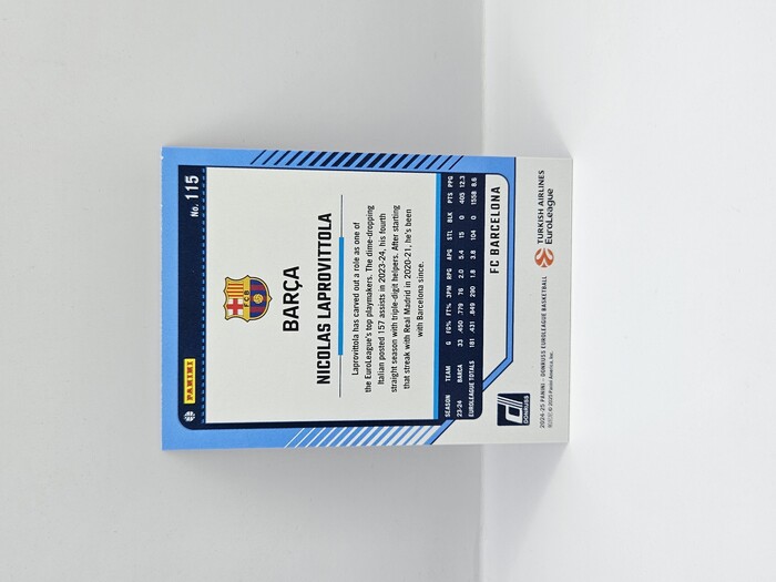 24-25 PANINI DONRUSS EUROLEAGUE BARCELONA NICOLAS LAPROVITTOLA PURPLE LASER 94/99