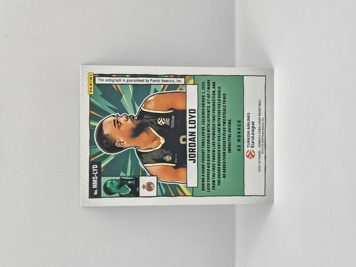 24-25 PANINI DONRUSS EUROLEAGUE MONACO JORDAN LOYD BLUE LASER AUTOGRAPH 28/49