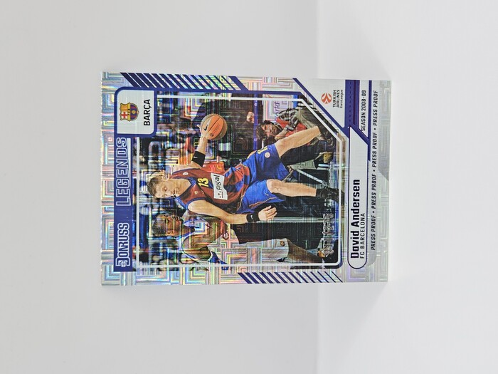 24-25 PANINI DONRUSS EUROLEAGUE BARCELONA DAVID ANDERSEN PURPLE PRESS PROOF 011/275