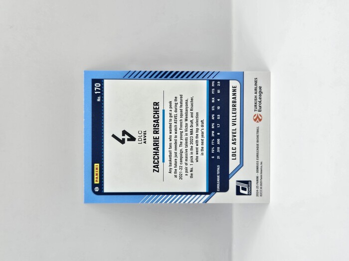 24-25 PANINI DONRUSS EUROLEAGUE LDLC ASVEL ZACCHARIE RISACHER PURPLE PRESS PROOF 118/275