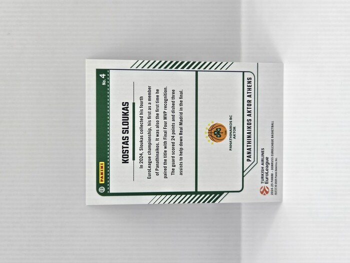 24-25 PANINI DONRUSS EUROLEAGUE PANATHINAIKOS KOSTAS SLOUKAS ''HIGHLIGHTS'' SILVER LAZER 130/149