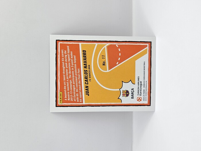 24-25 PANINI DORNUSS EUROLEAGUE BARCELONA JUAN CARLOS NAVARRO REIGNING 3S PURPLE LASER 79/99