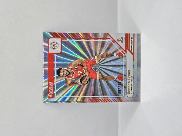 2024-25 PANINI DONRUSS EUROLEAGUE OLYMPIACOS KEENAN EVANS SILVER LASER 092/149