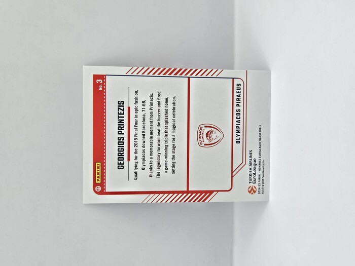 2024-25 PANINI DONRUSS EUROLEAGUE OLYMPIACOS GEORGIOS PRINTEZIS SILVER LASER ''HIGHLIGHTS'' 114/149