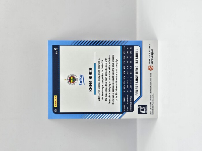 24-25 PANINI DONRUSS EUROLEAGUE FENERBAHCE KHEM BIRCH BLUE LASER 10/49