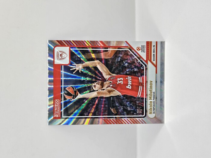2024-25 PANINI DONRUSS EUROLAEGUE OLYMPIACOS NIKOLA MILUTINOV SILVER LASER 001/149