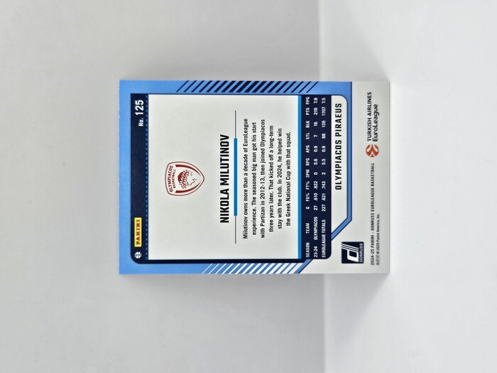 2024-25 PANINI DONRUSS EUROLEAGUE OLYMPIACOS NIKOLA MILUTINOV ORANGE LASER 66/75