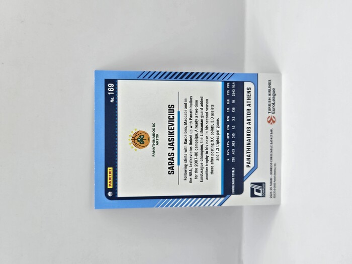 24-25 PANINI DORNUSS EUROLEAGUE PANATHINAIKOS SARAS JASIKEVICIUS PURPLE PRESS PROOF 056/275