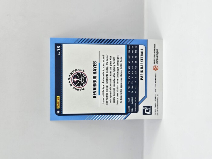 24-25 PANINI DONRUSS EUROLEAGUE PARIS BASKETBALL KEVARIUS HAYES SILVER LASER 142/149