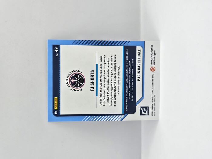 24-25 PANINI DONRUSS EUROLEAGUE PARIS BASKETBALL TJ SHORTS SILVER LASER 064/149
