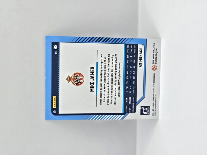 24-25 PANINI DONRUSS EUROLEAGUE MONACO MIKE JAMES PURPLE LASER 118/275