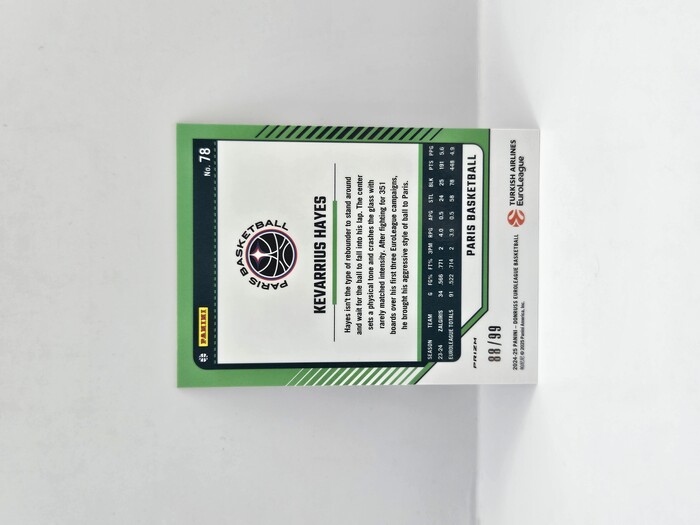 24-25 PANINI DONRUSS OPTIC EUROLEAGUE PARIS BASKETBALL KEVARRIUS HAYES RED 88/99