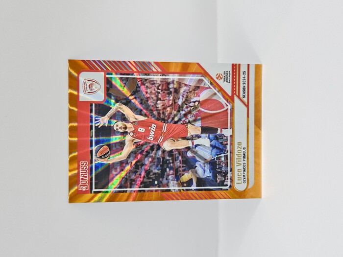 2024-25 PANINI DONRUSS EUROLEAGUE OLYMPIACOS LUCA VILDOZA ORANGE LASER 01/75