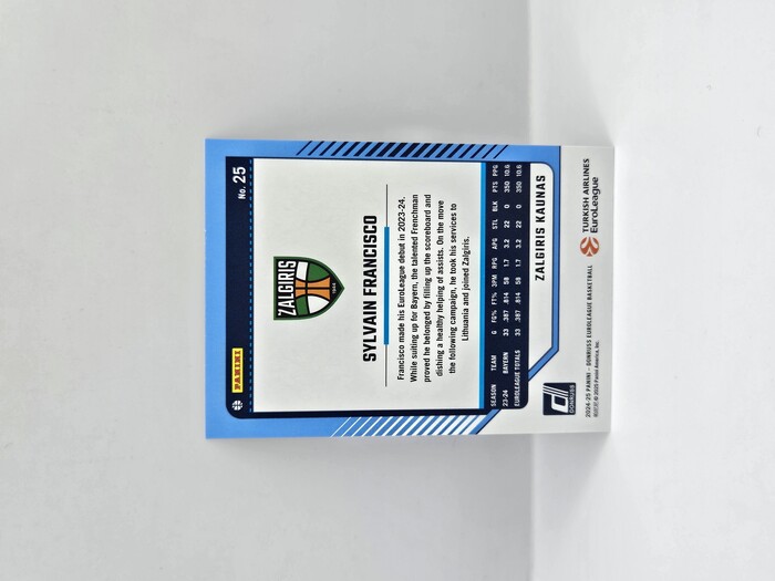 24-25 PANINI DONRUSS EUROLEAGUE ZALGIRIS SYLAVIN FRANCISCO PURPLE PRESS PROOF 272/275