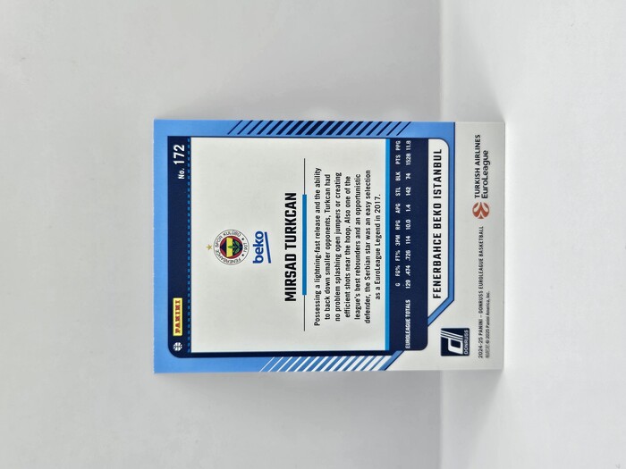 24-25 PANINI DORNUSS EUROLEAGUE FENERBAHCE MIRSAD TURKCAN PURPLE PRESS PROOF 239/275