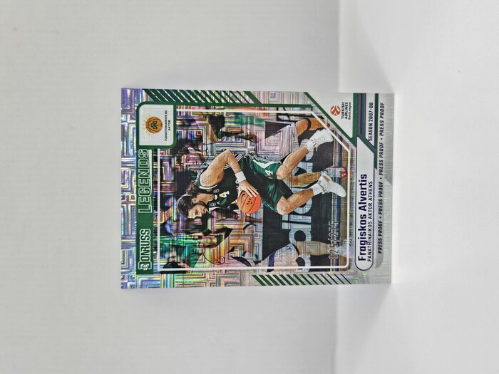 24-25 PANINI DONRUSS EUROLEAGUE PANATHINAIKOS FRAGISKOS ALVERTIS PURPLE PRESS PROOF 025/275