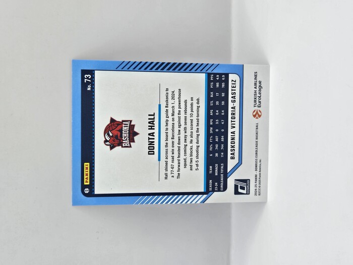 24-25 PANINI DONRUSS EUROLEAGUE BASKONIA DONTA HALL 25TH ANNIVERSARY 19/25