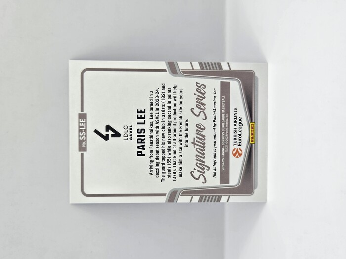 24-25 PANINI DORNUSS EUROLEAGUE LDLC ASVEL PARIS LEE ''SIGNATURE SERIES'' BLUE LASER 07/35