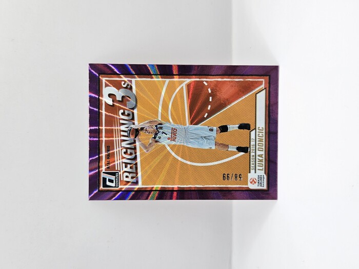 24-25 PANINI DONRUSS EUROLEAGUE REAL MADRID REIGNING 3S LUKA DONCIC PURPLE LAZER 58/99