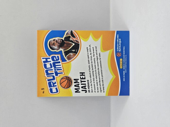 24-25 PANINI DONRUSS EUROLEAGUE MONACO MAM JAITEH CRUNCH TIME PURPLE LASER 41/99