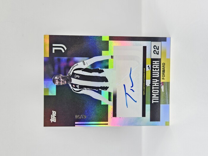 2025 TOPPS JUVENTUS TEAM SET TIMOTHY WEAH AUTOGRAPH 42/50