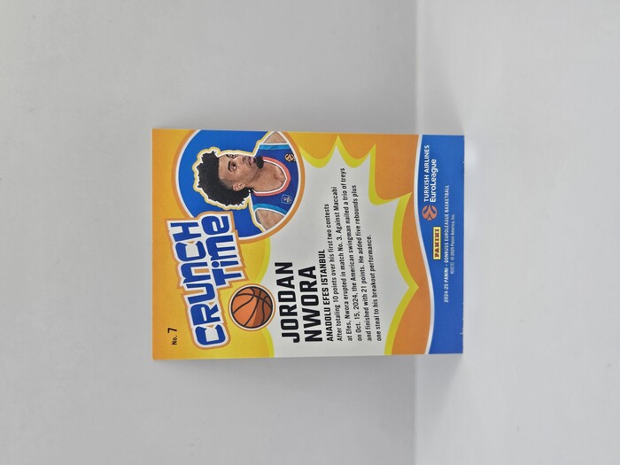24-25 PANINI DONRUSS EUROLEAGUE ANADOLU EFES JORDAN NWORA ''CRUNCH TIME'' 25TH ANNIVERSARY PARALLEL 03/25