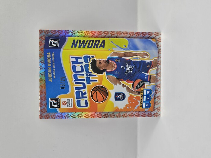 24-25 PANINI DONRUSS EUROLEAGUE ANADOLU EFES JORDAN NWORA ''CRUNCH TIME'' 25TH ANNIVERSARY PARALLEL 03/25
