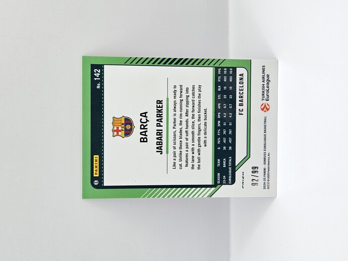 24-25 PANINI DONRUSS OPTIC EUROLEAGUE BARCELONA JABARI PARKER RED 92/99